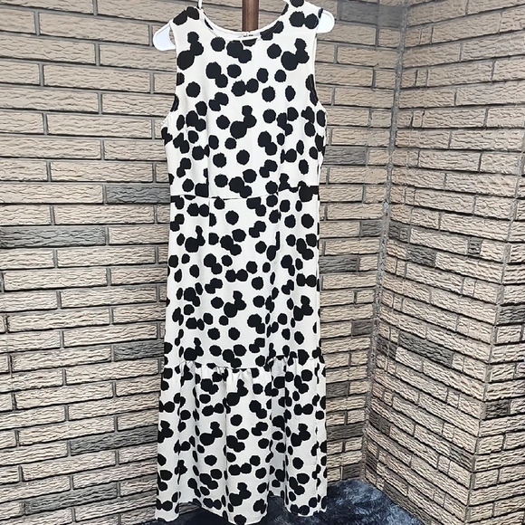 Who What Wear Dress Sz Med Adorable Long Dress Cream And Black New Condition - Picture 1 of 14
